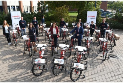 FUNKE investiert in Nachhaltigkeit: Neue Lastenräder und E-Bikes für die Logistik am Standort Thüringen